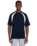 Harriton M322 Adult 4.2 oz. Athletic Sport Colorbl NAVY/ WHITE