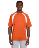 Harriton M322 Adult 4.2 oz. Athletic Sport Colorbl TEAM ORANGE/ WHT