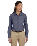 Harriton M555W Ladies' 3.48 oz. Chambray DK BLUE CHAMBRAY