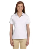 Harriton M140W Ladies' 5.9 oz. Cotton Jersey Short WHITE/NAVY