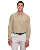 Harriton M580L Men's Key West Long-Sleeve Performa KHAKI