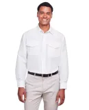 Harriton M580L Men's Key West Long-Sleeve Performa WHITE
