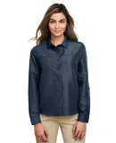 Harriton M580LW Ladies' Key West Long-Sleeve Perfo NAVY