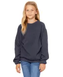 Bella + Canvas 3901Y Youth Sponge Fleece Crewneck  HEATHER NAVY