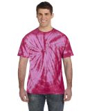 Tie-Dye CD101 Adult 5.4 oz. 100% Cotton Spider T-S in Spider pink