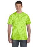 Tie-Dye CD101 Adult 5.4 oz. 100% Cotton Spider T-S in Spider lime