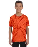 Tie-Dye CD101Y Youth 5.4 oz. 100% Cotton Spider T- SPIDER ORANGE