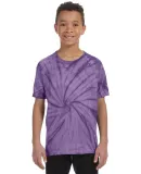 Tie-Dye CD101Y Youth 5.4 oz. 100% Cotton Spider T- SPIDER PURPLE