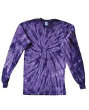 Tie-Dye CD2000Y Youth Long-Sleeve Tee in Spider purple