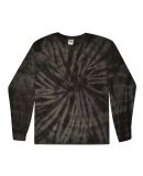 Tie-Dye CD2000Y Youth Long-Sleeve Tee in Spider black
