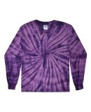 Tie-Dye CD2000Y Youth Long-Sleeve Tee in Spider purple