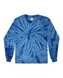 Tie-Dye CD2000Y Youth Long-Sleeve Tee in Spider royal