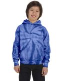 Tie-Dye CD877Y Youth 8.5 oz Pullover Hooded Sweats in Spider royal