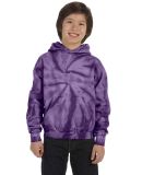 Tie-Dye CD877Y Youth 8.5 oz Pullover Hooded Sweats in Spider purple