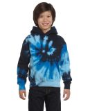 Tie-Dye CD877Y Youth 8.5 oz Pullover Hooded Sweats in Blue ocean