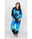 Tie-Dye CD892 Adult All-In-One Loungewear BLUE OCEAN