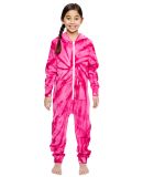 Tie-Dye CD892Y Youth All-in-One Loungewear SPIDER PINK