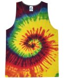 Tie-Dye CD3500 Adult 5.4 oz. 100% Cotton Tank Top in Reactive rainbow