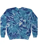 Tie-Dye H8100 Adult 8.5 oz., 80/20 crew neck fleec in Multi blue