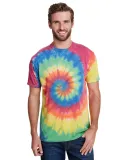 Tie-Dye CD1090 Adult Burnout Festival T-Shirt in Rainbow