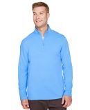 UltraClub UC792 Men's Coastal Pique Fleece Quarter in Colmbia blu hthr