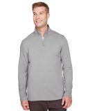 UltraClub UC792 Men's Coastal Pique Fleece Quarter in Silver heather