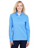 UltraClub UC792W Ladies' Coastal Pique Fleece Quar in Colmbia blu hthr