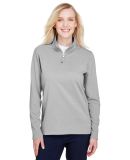 UltraClub UC792W Ladies' Coastal Pique Fleece Quar in Silver heather