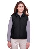 UltraClub UC709W Ladies' Dawson Quilted Hacking Ve in Black