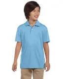Harriton M353Y Youth Double Mesh Polo LIGHT BLUE