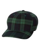 Yupoong-Flex Fit 6197 Tartan Plaid Cap BLACK/GREEN