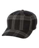Yupoong-Flex Fit 6197 Tartan Plaid Cap BLACK/GRAY
