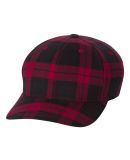 Yupoong-Flex Fit 6197 Tartan Plaid Cap BLACK/RED