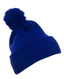 Yupoong-Flex Fit 1501P Cuffed Knit Beanie with Pom in Royal