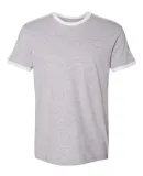 LA T 6932 Retro Ringer Fine Jersey Tee HEATHER/ WHITE