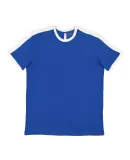 LA T 6932 Retro Ringer Fine Jersey Tee ROYAL/ WHITE