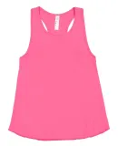 LA T 2621 Girls' Swing Premium Jersey Racerback Ta HOT PINK