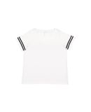 LA T 3837 Curvy Collection Women's Vintage Footbal in White/black