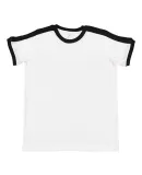 LA T 6132 Youth Retro Ringer Fine Jersey Tee WHITE/BLACK