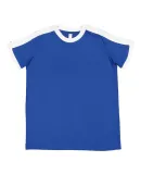 LA T 6132 Youth Retro Ringer Fine Jersey Tee ROYAL/ WHITE