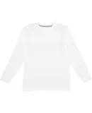 LA T 6918 Forward Shoulder Long Sleeve Fine Jersey in White/ titanium