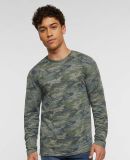 LA T 6918 Forward Shoulder Long Sleeve Fine Jersey in Vintage camo/natural