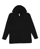 LA T 6917 Fine Jersey Long Sleeve Hooded Raglan T- in Black