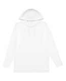 LA T 6917 Fine Jersey Long Sleeve Hooded Raglan T- in White