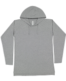 LA T 6917 Fine Jersey Long Sleeve Hooded Raglan T- in Heather