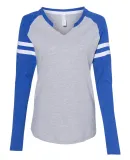 LA T 3534 Women's Fine Jersey Mash Up Long Sleeve  VN HTH/ VN RY/ W