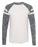 LA T 6934 Fine Jersey Mash Up Long Sleeve Tee NT HTH/ V CM/ NT