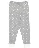 LA T 612Z Youth Baby Rib Pajama Bottom HTHR WHT DT/ WHT