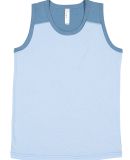 LA T 6119 Youth Contrast Back Fine Jersey Tank LT BLUE/ INDIGO