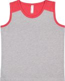 LA T 6119 Youth Contrast Back Fine Jersey Tank VN HTH/ VN RED